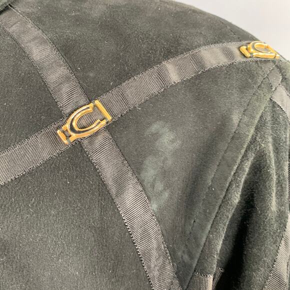 BRUNO MAGLI Size M Black Gold Suede Checkered Button Up Jacket - Picture 5 of 10